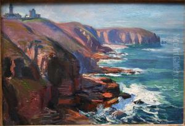 La Pointe Saint Mathieu Oil Painting by Raymond Louis Lecourt