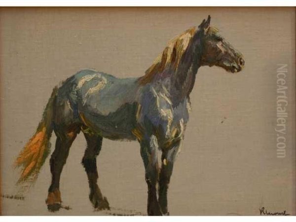 Cheval Oil Painting by Raymond Louis Lecourt