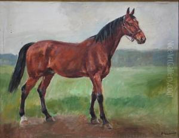 Portrait De Cheval Oil Painting by Raymond Louis Lecourt