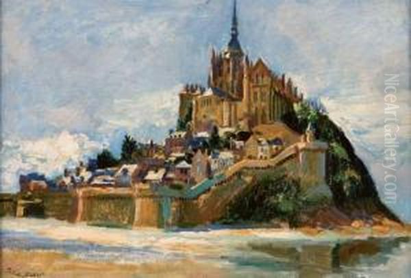 Mont Saint-michel Oil Painting by Raymond Louis Lecourt