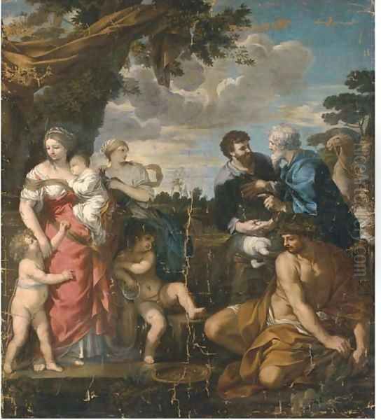 Jacob and Laban Oil Painting by Pietro Da Cortona (Barrettini)