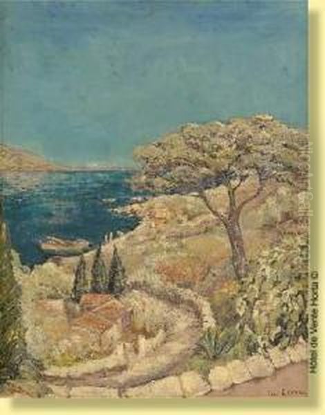 Vue De La Cote D'azur Oil Painting by Paul Leduc