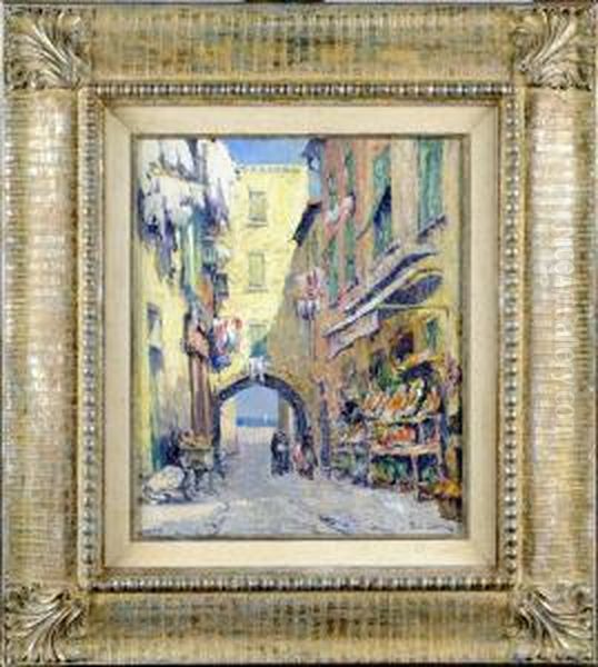 Petite Rue A Villefranche Oil Painting by Paul Leduc