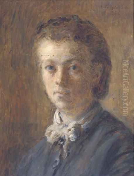 Portrait of a woman Oil Painting by Adolphe-Felix Cals