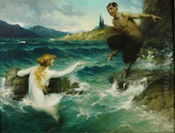 Il Richiamo Della Sirena Oil Painting by Ferdinand Leeke