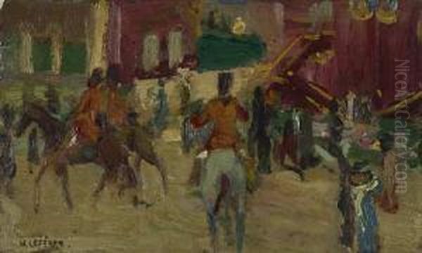 Pferde In Der Manege Oil Painting by Wilhelm Lefebre