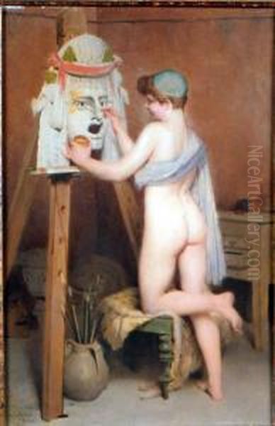 Panneau Parquete. Oil Painting by Jules Joseph Lefebvre