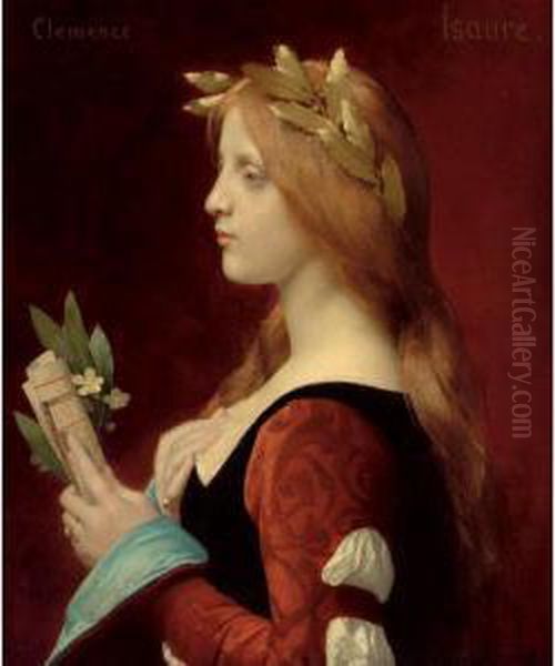 Clemence Isaure Oil Painting by Jules Joseph Lefebvre