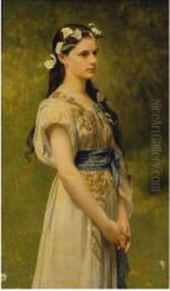 Portrait Of Julia Foster Ward Oil Painting by Jules Joseph Lefebvre