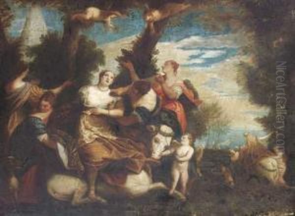 The Rape Of Europa, After Paolo Veronese Oil Painting by Valentin Lefebvre