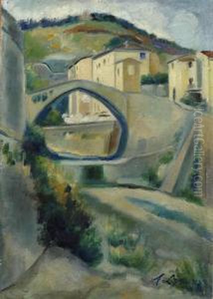 Ponte Alla Badia Oil Painting by Achille Lega