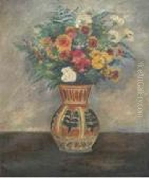 Vaso Con Fiori Oil Painting by Achille Lega