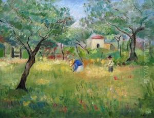 Campagna Oil Painting by Achille Lega