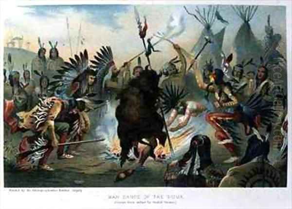 War Dance of the Sioux Oil Painting by Cronau, Rudolf