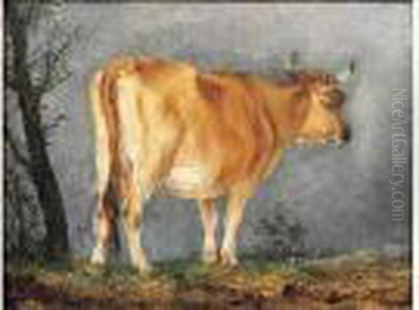 Vache Au Pre Oil Painting by Jean-Francois Legillon