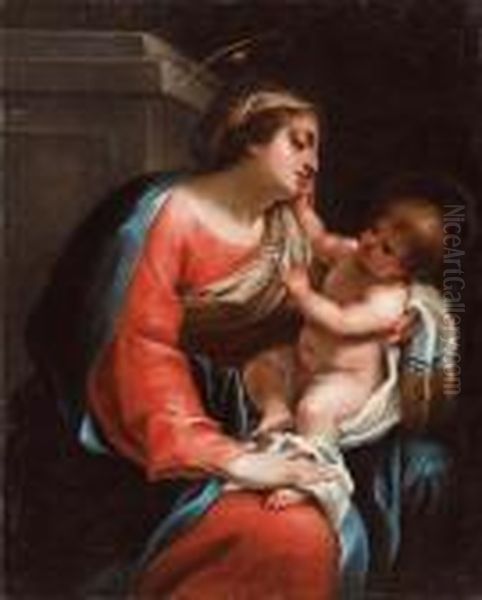 Madonna Col Bambino Oil Painting by Stefano Maria Legnani