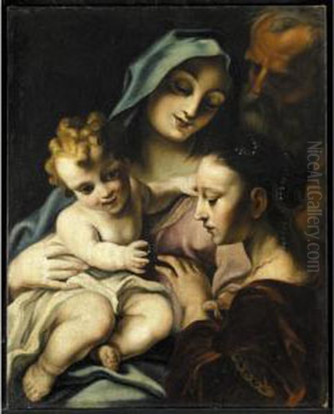 Sposalizio Mistico Di Santa Caterina Oil Painting by Stefano Maria Legnani