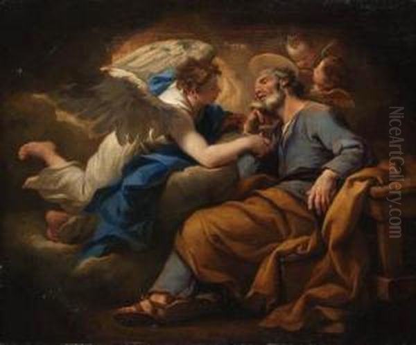 The Dream Of Saint Joseph Oil Painting by Stefano Maria Legnani