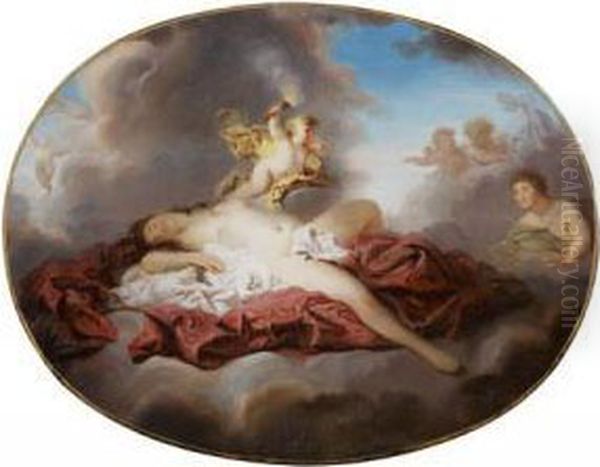 Venus Et Cupidon Sur Un Nuage Oil Painting by Pierre Nicolas Legrand