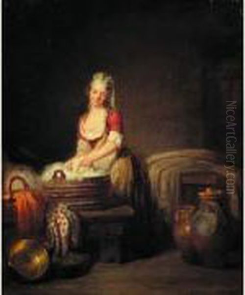 La Blanchisseuse Oil Painting by Pierre Nicolas Legrand