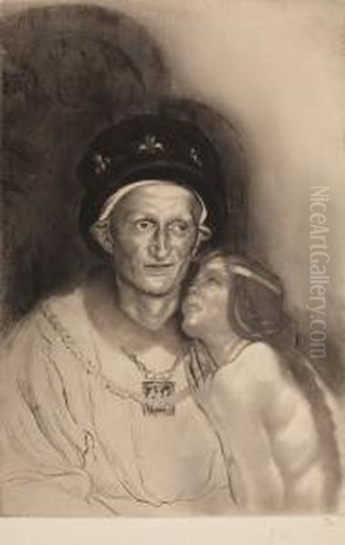 Charles Vi Et Odette De Champellier Oil Painting by Louis Legrand