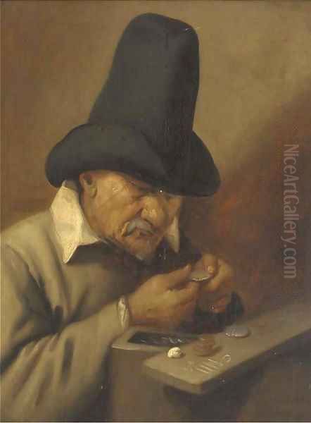 A man counting money Oil Painting by Joos van Craesbeeck