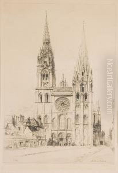 Notre-dame De Chartres Oil Painting by Gustave Leheutre