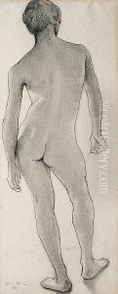 A Male Nude Oil Painting by Henri Lehmann