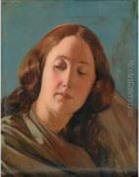 Tete De Femme Oil Painting by Henri Lehmann