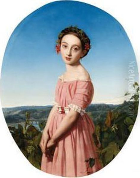 Portrait Of Lo Faustine Oil Painting by Henri Lehmann