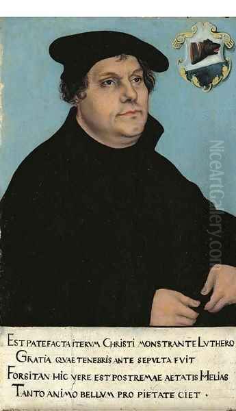 Portrait of Martin Luther 3 Oil Painting by Lucas The Elder Cranach