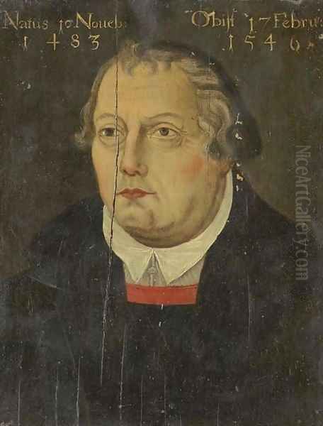 Portrait of Martin Luther 2 Oil Painting by Lucas The Elder Cranach