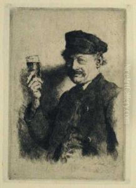 Der Trinker (bildnis Des
Wirts Rauecker) Oil Painting by Wilhelm Leibl