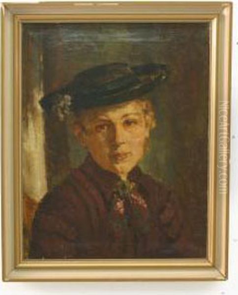 Portrait Einer Dame Mit Hut Oil Painting by Wilhelm Leibl