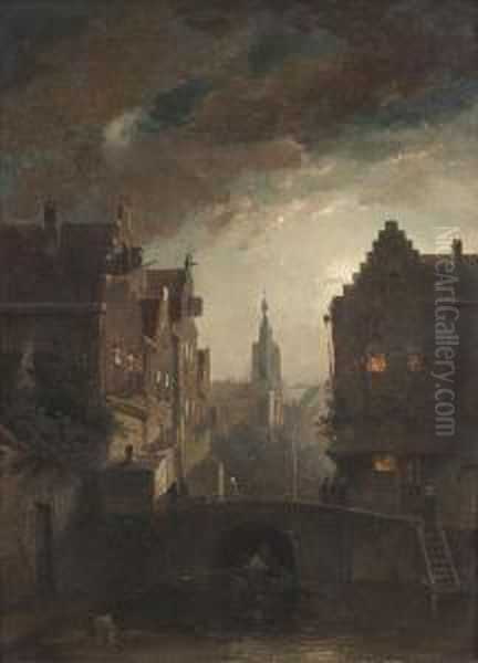 Blick Auf Genf Oil Painting by Charles Henri Leickert