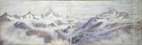 View from the Breithorn 2 Oil Painting by Arthur Cust