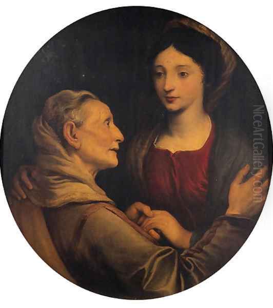 The Visitation Oil Painting by Giovanni Bernardo Carbone