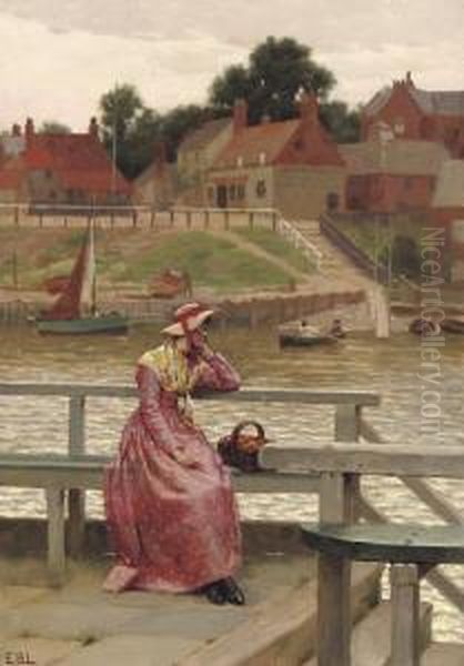 Waiting For The Ferry Oil Painting by Edmund Blair Blair Leighton