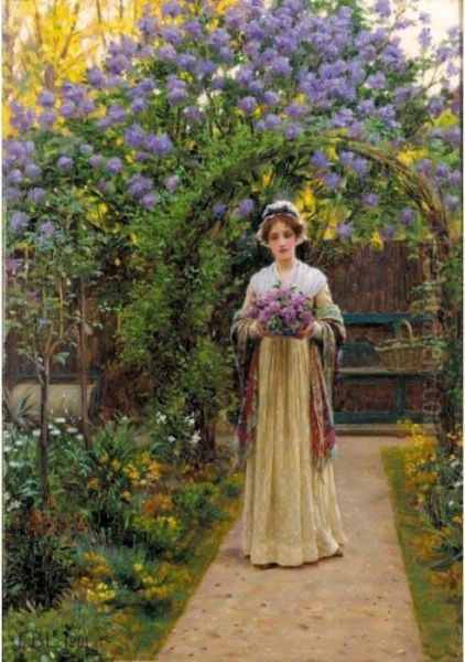 Lilac Oil Painting by Edmund Blair Blair Leighton