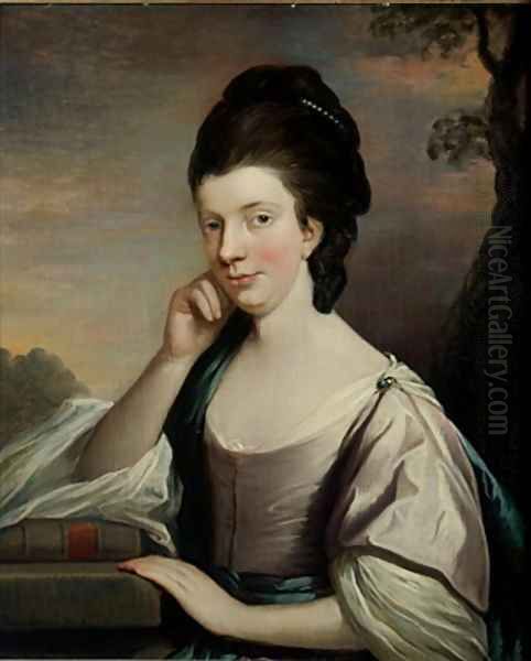 Portrait of a Lady thought to be Mrs Elizabeth Hartley Oil Painting by Mason Chamberlain