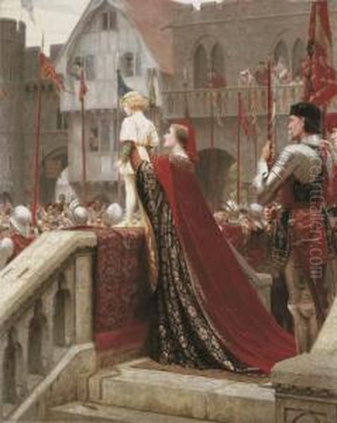 A Little Prince Likely In Time To Bless A Royal Throne Oil Painting by Edmund Blair Blair Leighton