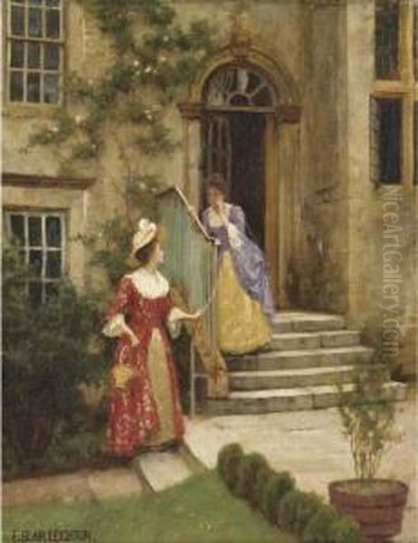 Gossip Oil Painting by Edmund Blair Blair Leighton