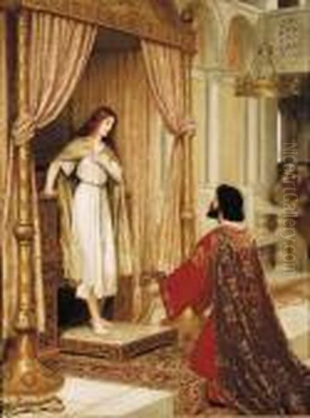 A King And A Beggar Maid Oil Painting by Edmund Blair Blair Leighton