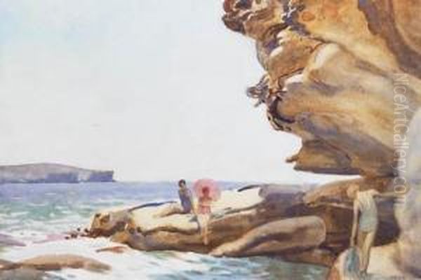 Bathers Oil Painting by Frederick William Leist