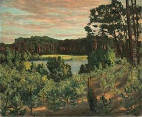 Kiefernschonung Oil Painting by Walter Leistikow