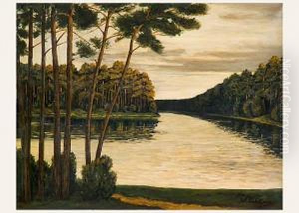 Morgen Am Schlachtensee In Berlin. Oil Painting by Walter Leistikow