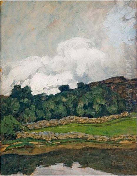 Geschichtete Steinmauern Oil Painting by Walter Leistikow