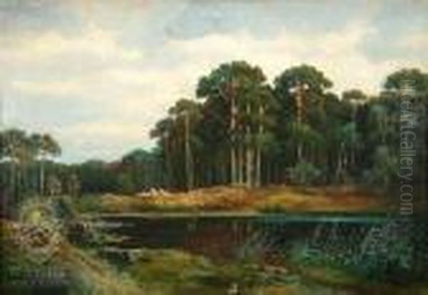 Summerylake Oil Painting by Walter Leistikow