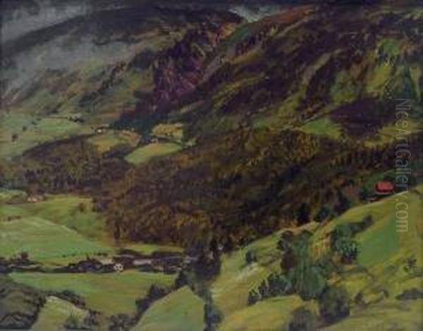 Gebirgslandschaft Unten Rechts Signiert Oil Painting by Walter Leistikow