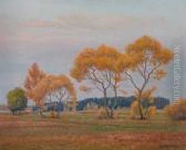 Herbstlandschaft Oil Painting by Thomas Leitner